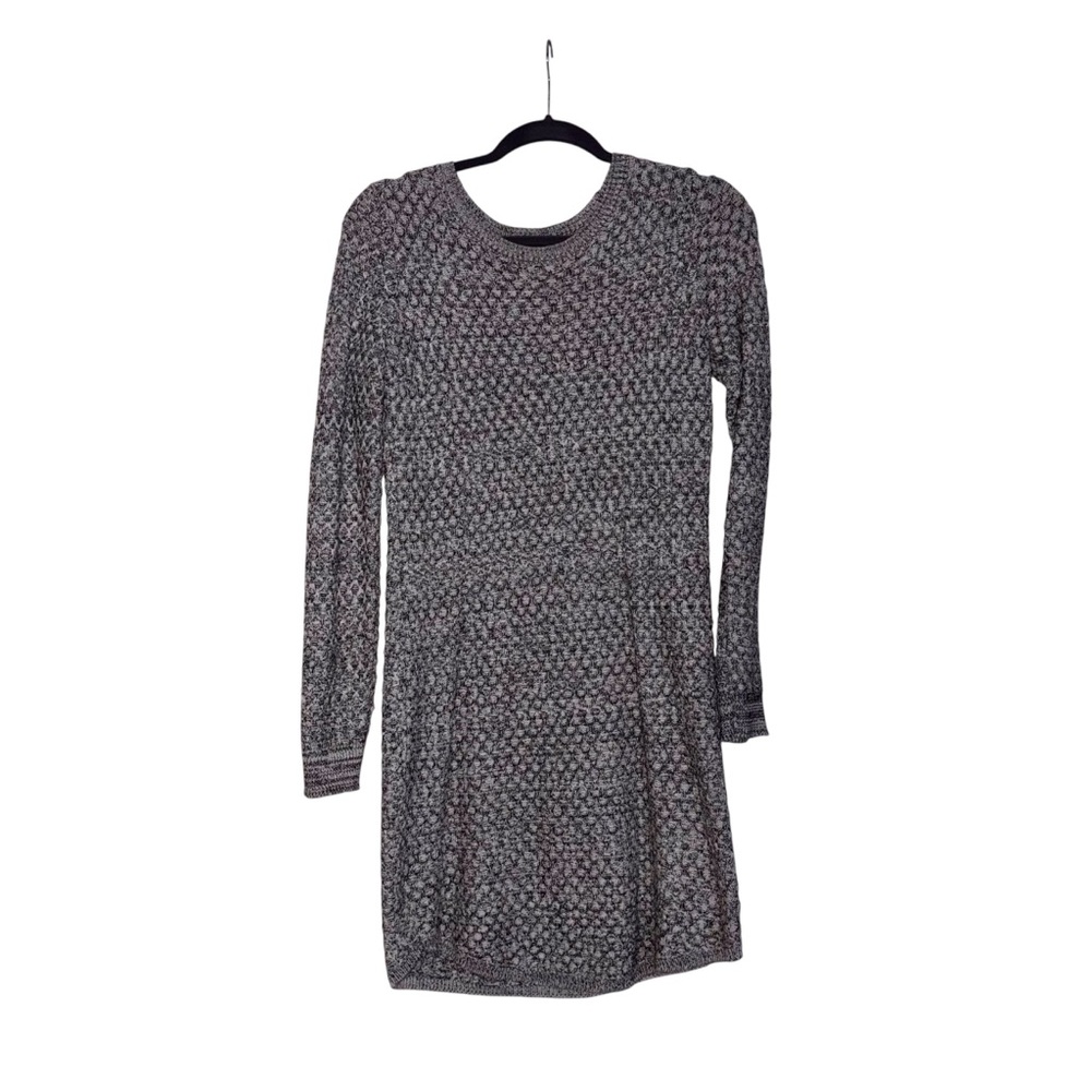 LOFT Gray Textured Sweater Dress